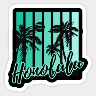 Tropical Hawaii Honolulu Palm Trees Sticker